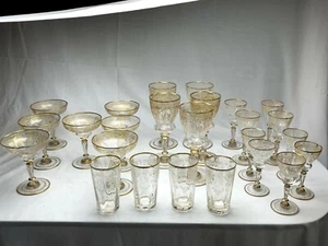 **GUTER ZUSTAND** antike Blattgold und handgeschnittene Brille mit Initialen E.M. - Bild 1 von 11