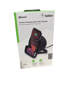 Belkin 10W Qi Supporto di Ricarica Rapida Wireless con Altoparlante Bluetooth - Nero - Foto 1 di 2