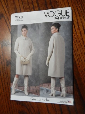 NEW & UNCUT! Vogue Sewing Pattern #V1911 Guy Laroche Misses Coat Sz.Lrg-Xlg-XXL - Image 1 of 2