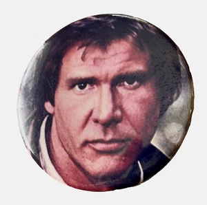 VTG VINTAGE STAR WARS Han Solo Harrison Ford 2 1/2" Button Pinback Pin Badge - Picture 1 of 3