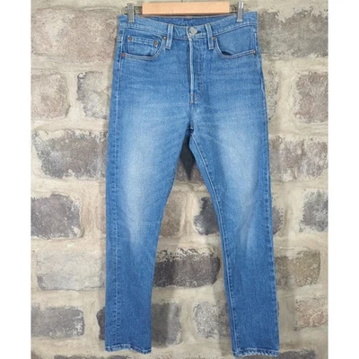 Levi's 501 Skinny Jeans Men's 27x28 Denim Button Fly Light Wash Casual Stretch - Image 1 of 4