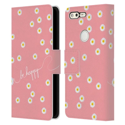 OFFICIAL MONIKA STRIGEL HAPPY DAISY LEATHER BOOK WALLET CASE FOR GOOGLE PHONES - Image 1 of 4