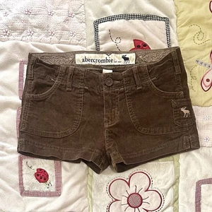 Y2K Abercrombie & Fitch Brown Corduroy Low Waisted Mini Shorts - Girls Size 10 - Picture 1 of 5