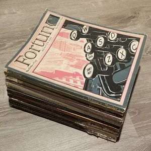 FORTUNE Vintage Lot Of 12 Magazines 1930s-1940s Antique Collectibles - Picture 1 of 3