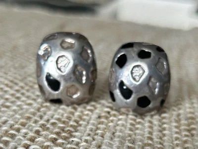 SIMON SEBBAG Vintage Plata de Ley 925 Clip En Pendientes Cuadrados Diseñador Clips Foto 1 de 4