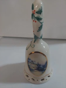 Campana de porcelana victoriana de Navidad Thomas Kinkade - Imagen 1 de 4