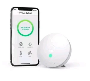 Airthings Wave Mini batteriebetriebener intelligenter Raumluftqualitätsmonitor mit Form- - Bild 1 von 2