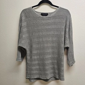 Tahari Linen Knit Top XS – Gray Green, Minimalist, Classic, Workwear - Picture 1 of 5