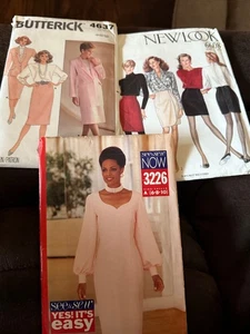 Lot 3 Patterns Dress Work Blouse Skirt Jacket 6 8 10 12 14 16 1980s 90's UNCUT - Picture 1 of 8