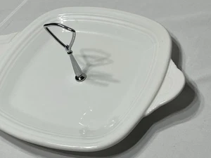 Fiesta Ware White Square Center Handle Serving Tray Handles - Picture 1 of 11