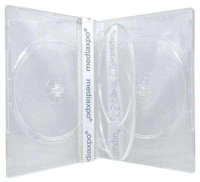 Lote de 4 estuches de DVD transparentes cuádruples ESTÁNDAR Foto 1 de 4