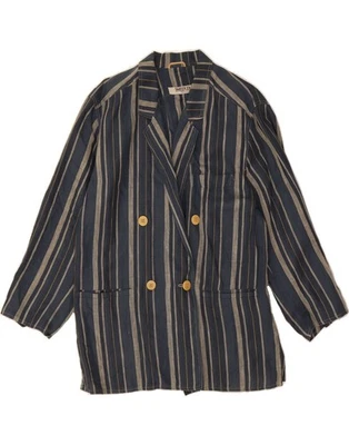 WEEKEND Womens Longline Blazer Jacket UK 12 Medium Navy Blue Striped CJ10 - Image 1 of 4