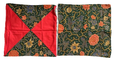 17" X17” NEW Bali Handmade 2- Pillow Covers Handmade Zip Closure Tribal Ethnic - Image 1 of 4