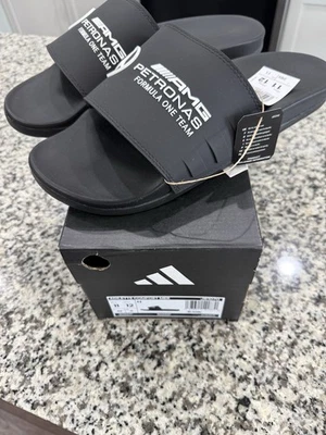Adidas Mercedes AMG Petronas Adilette Comfort slides - Black - 12 - Image 1 of 4