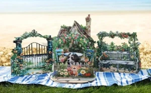 Handgemachte 3D Pop Up - Grusskarte Hund Natur Garten Kulissenkarte  - Bild 1 von 3