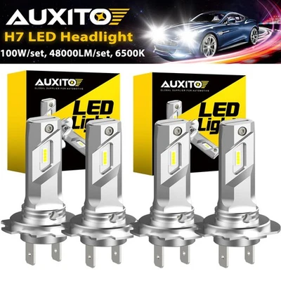 4x H7 LED Headlight Bulbs High Beam Light 48000LM 100W 6500K Xenon White Bright - Image 1 of 4