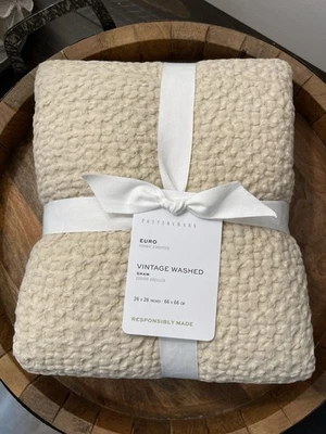 Pottery Barn Vintage Lavado EURO Sham Acolchado (Color: LINO) NUEVO Foto 1 de 4