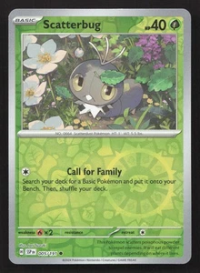 Pokemon Scatterbug 005/191 Reverse Holo Common SV08: Surging Sparks NM - Picture 1 of 2