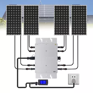 Solar Micro Inverter 1200W MPPT Grid Tie Pure Sine Wave DC to AC LCD Waterproof - Picture 1 of 22