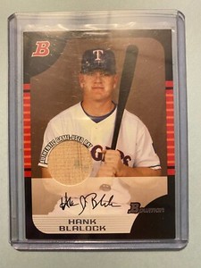 A33,563 -  2005 Bowman Relics #5 Hank Blalock Bat
