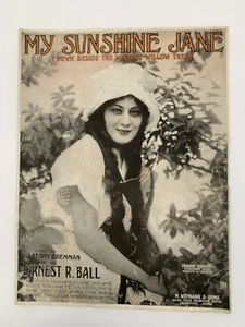 1917 Vintage Sheet Music My Sunshine Jane (Down Beside The Weeping Willow Tree) - Picture 1 of 4