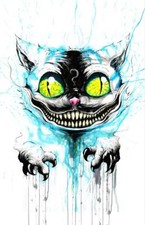 Cheshire Cat Alice In Wonderland Mad Hatter Original Fan Art Print Poster 11x17