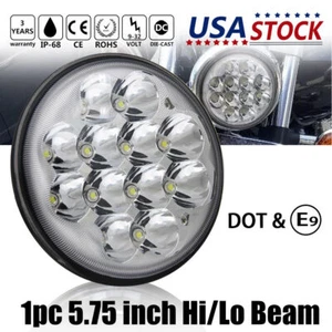 5-3/4" 5.75"Inch Round LED Projector Headlight Sealed Hi/Lo Beam Round For motor - Picture 1 of 11