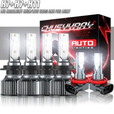 H7 H7 H11 For BMW 328i 2007-2016 Combo 6500K LED Headlight+Fog Light Bulbs 6X - Image 1 of 4