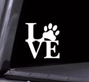 "Love" Dog Paw print Vinyl Decal Stickers Car Window USA! BOGO! LOVE Dog Paws - Picture 1 of 5