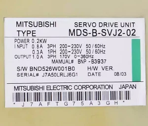 1 pieza nuevo Mitsubishi MDS-B-SVJ2-02 Servo Drive MDS-B-SVJ2-02 envío rápido - Imagen 1 de 3