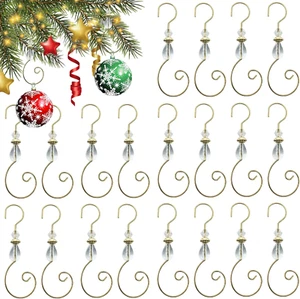 20 Piezas Ganchos para Adornos de Navidad Perchas con Cuentas Dorado en Forma de S Perchas Gancho con A - Imagen 1 de 12