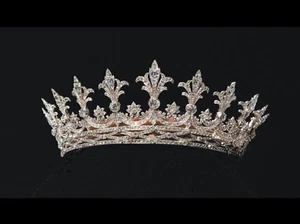 Vintage style 925 silver CZ zircon princess Alice wedding tiara British tiara - Picture 1 of 1