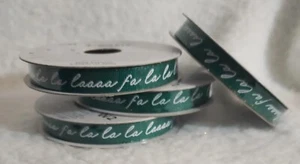 4 Place&Time JoAnns Wonderland Ribbon Green White Fa La La La laass  3y - Picture 1 of 4