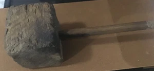 14”Rare Old OOAK Antique Burl Wood Mallet Primitive Carpentry&Natural Treen Tool - Picture 1 of 12