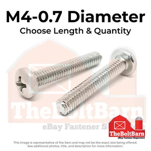 Tornillos de cabeza de máquina Phillips Pan de acero inoxidable M4-0,7 (elige longitud y cantidad) - Imagen 1 de 14