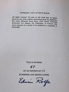 1951 signiert # 57 von 375 Erstausgabe Edwin Rolfe Erstliebe und andere Gedichte - Bild 1 von 15
