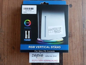 RGB-Standfuß für PS5 Slim (Disc- u. Digital) mit 2 USB-Hubs und 14 Lichteffekten - Bild 1 von 3