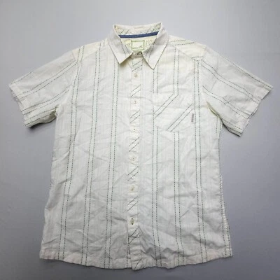 Horny Toad Short Sleeve Shirt Mens Large White Striped Outdoor Cotton Hiking - Image 1 of 4