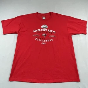 Reebok Tampa Bay Buccaneers T-Shit Men’s Large Red Super Bowl XXVII champs VTG - Picture 1 of 12