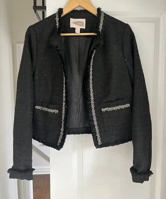 Blazer Forever 21 feminino jaqueta de lantejoulas tamanho médio preto - Imagem 1 de 4