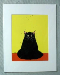 Eshi Pop Art Memphis Black Cat Print - Picture 1 of 5