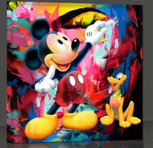 Mickey Mouse und Pluto Pop Modern art Contemporary Bild 100x100 GR25 - Picture 1 of 4