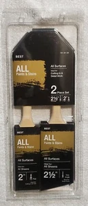 Home Depot Trylon PRO Wood Handle 2pc. Paint Brush Set 2.5" Thin Angle + 2" Flat - Picture 1 of 5
