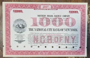 National City Bank of New York $1000 Bond - Picture 1 of 1