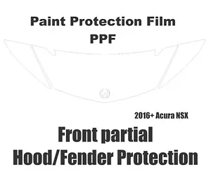 Paint Protection Film Clear PPF fits Acura NSX 2016-2022 partial front Hood - Foto 1 di 2