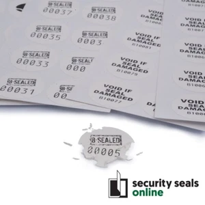20mm Round Destructible Eggshell VOID label, Pack of 100 - Picture 1 of 6
