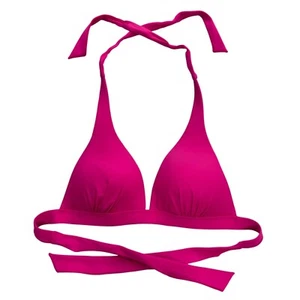 Arizona Bikini Oberteil Damen M rosa Push Up gepolstert Triangel Neckholder Wickel Bindebänder Schwimmen - Bild 1 von 6