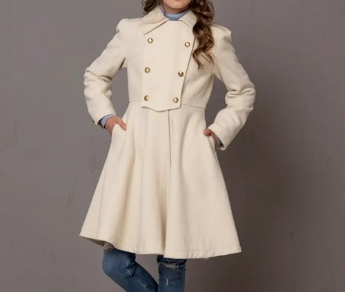 OFF WHITE Nuovo cappotto da pattinaggio bianco donna vendita cappotto di lana invernale con spedizione accelerata