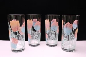 MCM CULVER 4 Tulpen Glas hohe Kühlbox Becher Hand Siebdruck - Bild 1 von 4