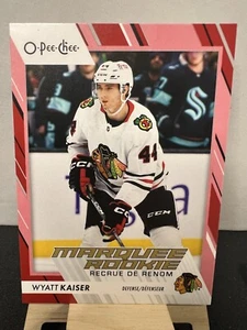 2023-24 O Pee Chee Red Border Marquee Rookie #556 Wyatt Kaiser Blackhawks - Picture 1 of 2